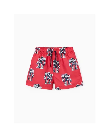 Costum de baie copii,  rosu, poliester, set