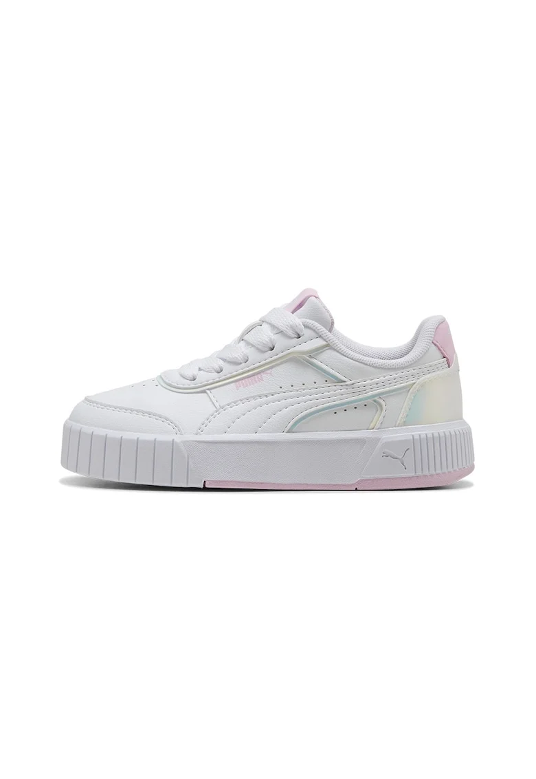 Pantofi sport Carina Mia Holo 2.0 de piele ecologica, Roz pastel/Galben pal/Alb optic