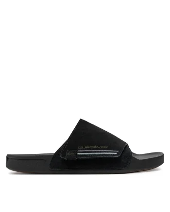Slapi barbati,  piele naturala, negru