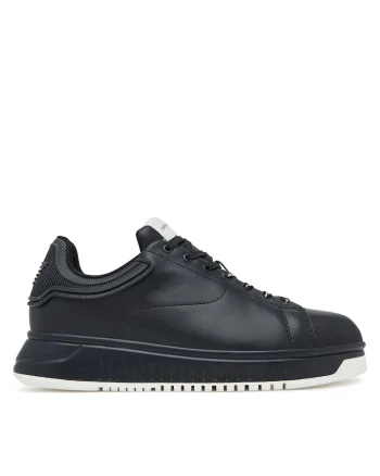 Tenisi barbati  stil elegant, piele naturala, negru