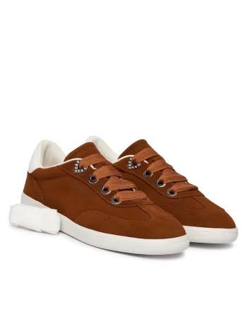Tenisi dama,  piele naturala, maro, material sintetic
