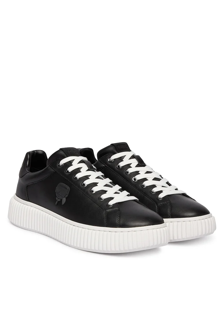 Tenisi barbati,  piele naturala, negru, design minimalist