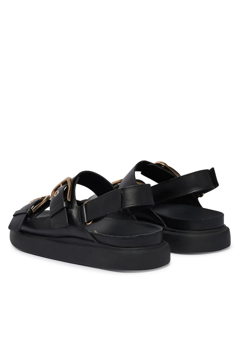 Sandale dama,  piele naturala, negru,