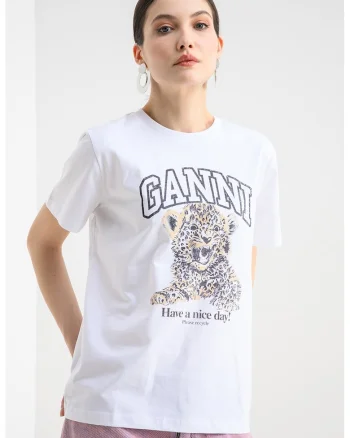 Tricou din bumbac cu imprimeu, Alb