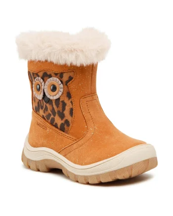 Cizme Fete,  piele naturala, fermoar, maro, Maro