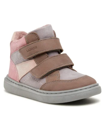 Botine copii,  piele naturala, violet, sistem inchidere Velcro, Violet