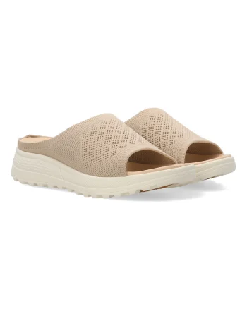 Sandale wedge din material textil