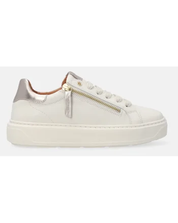 Pantofi sport flatform din piele cu fermoar