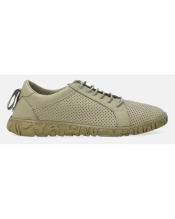 Pantofi sport din piele uni cu perforatii
