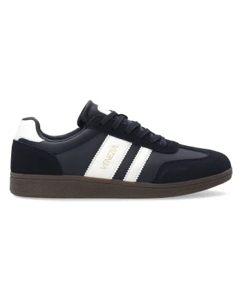 Pantofi sport din piele cu profil jos si logo