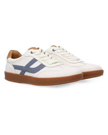 Pantofi sport din piele cu elemente albastre