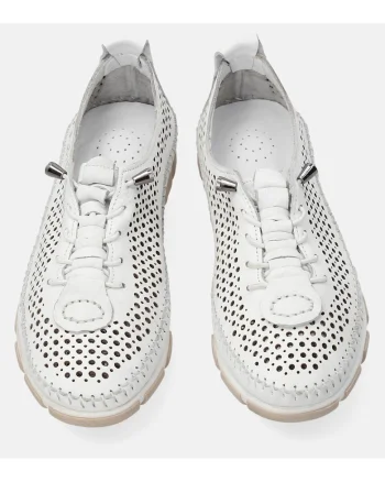 Pantofi sport cu profil jos din piele naturala, cu perforatii