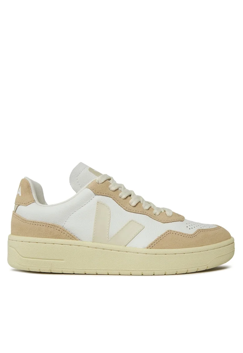 Tenisi unisex,  piele naturala, bej/alb,