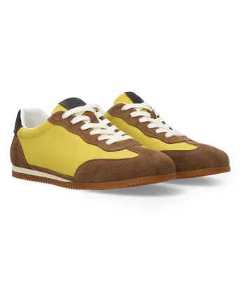 Pantofi sport de piele si garnituri din piele intoarsa