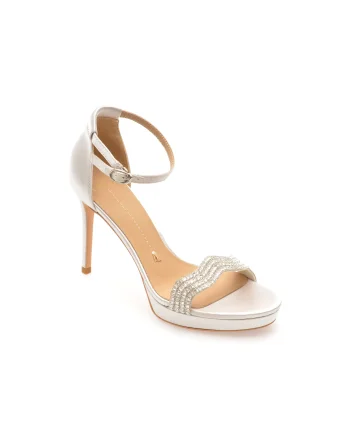 Sandale elegante EPICA argintii, 912506, din piele ecologica