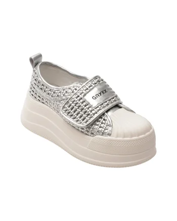 Pantofi sport GRYXX argintii, 6771, din piele ecologica