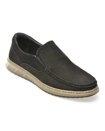 Mocasini SHOWMAN negri, SH4101, din nabuc