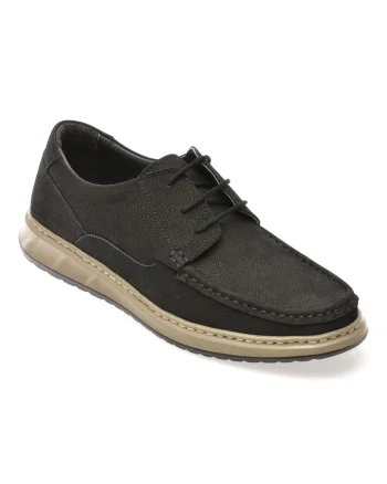 Mocasini SHOWMAN negri, SH4102, din nabuc