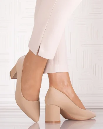 Pantofi eleganti Bej inchis dama din Piele Ecologica Arriba