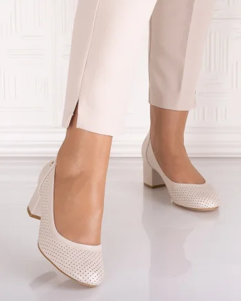 Pantofi eleganti Bej dama din Piele Ecologica Comnosa
