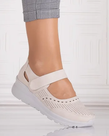 Pantofi casual Bej dama din Piele Ecologica Altoia