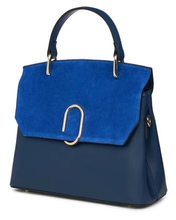 Poseta din piele naturala Ruby bleumarin