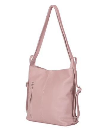 Geanta rucsac 2-in-1 din piele naturala Alesandra roz