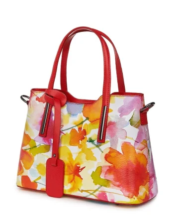 Geanta dama din piele cu model floral Mariella FF3