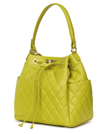 Geanta piele cu aspect matlasat Felice verde