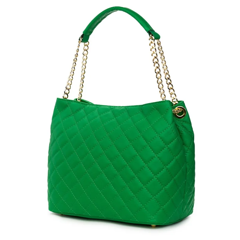Geanta din piele matlasata Paloma verde