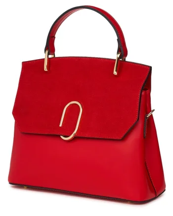 Poseta din piele naturala Ruby rosie