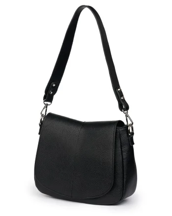 Geanta din piele naturala Roberta neagra