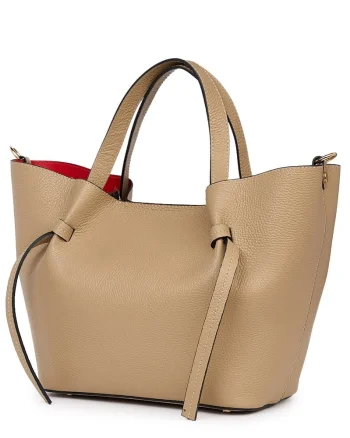 Geanta shopper din piele naturala Veronica bej