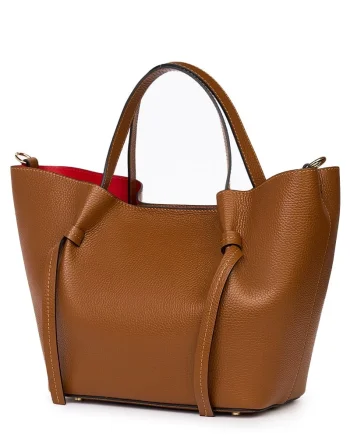 Geanta shopper din piele naturala Veronica coniac