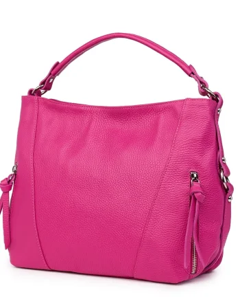 Geanta dama din piele naturala Samira fucsia