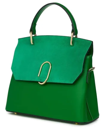 Poseta din piele naturala Ruby verde