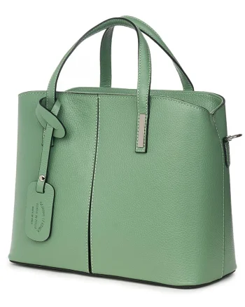 Geanta dama din piele naturala Gianna verde fistic