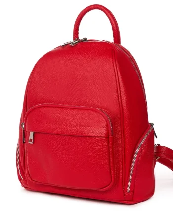 Rucsac din piele naturala Enzo rosu