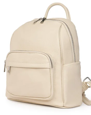 Rucsac din piele naturala Vicenzo crem