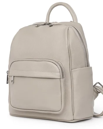 Rucsac din piele naturala Vicenzo gri