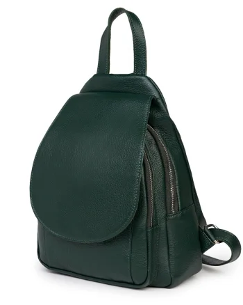 Rucsac din piele naturala Dante verde inchis