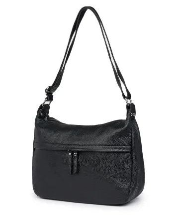 Poseta din piele naturala Amelia neagra
