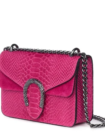 Poseta dama din piele naturala Diane fucsia