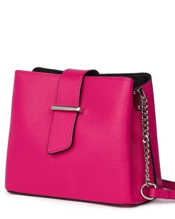 Mini poseta dama din piele Avery fucsia