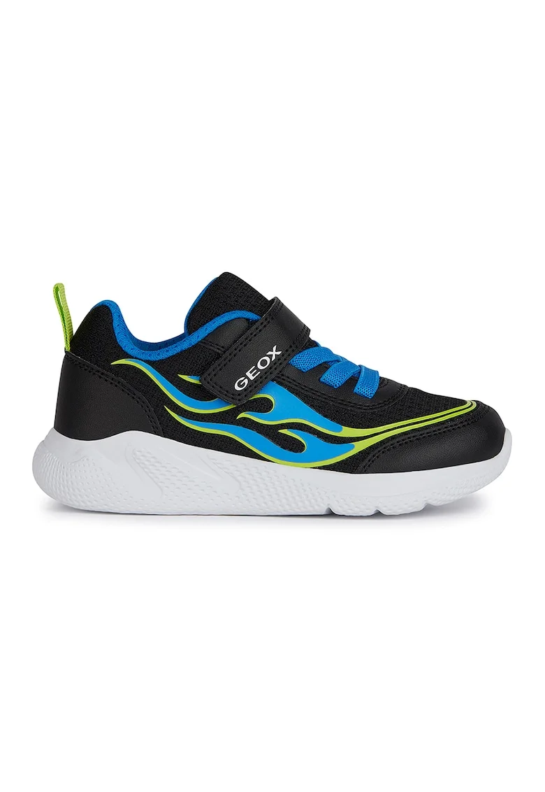 Pantofi sport din piele ecologica si material textil, Negru