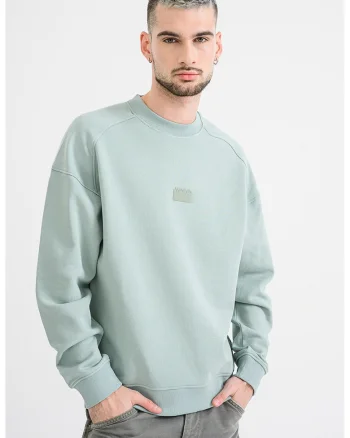 Bluza de trening din bumbac cu imprimeu pe partea din spate Delast
