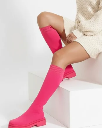 Cizme tip soseta Olvera fucsia