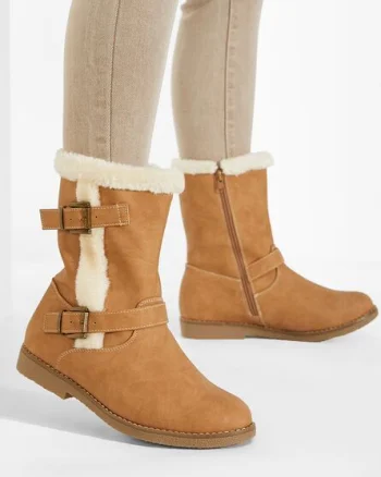 Cizme imblanite dama camel Imola