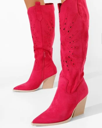 Cizme cowboy Ledora fucsia
