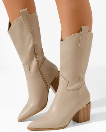 Cizme cowboy dama Meridia kaki